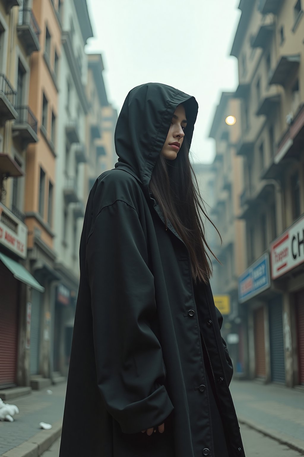 Take GIRl to an urban setting and photograph it in various locations such as abandoned buildings,  bustling city streets,...