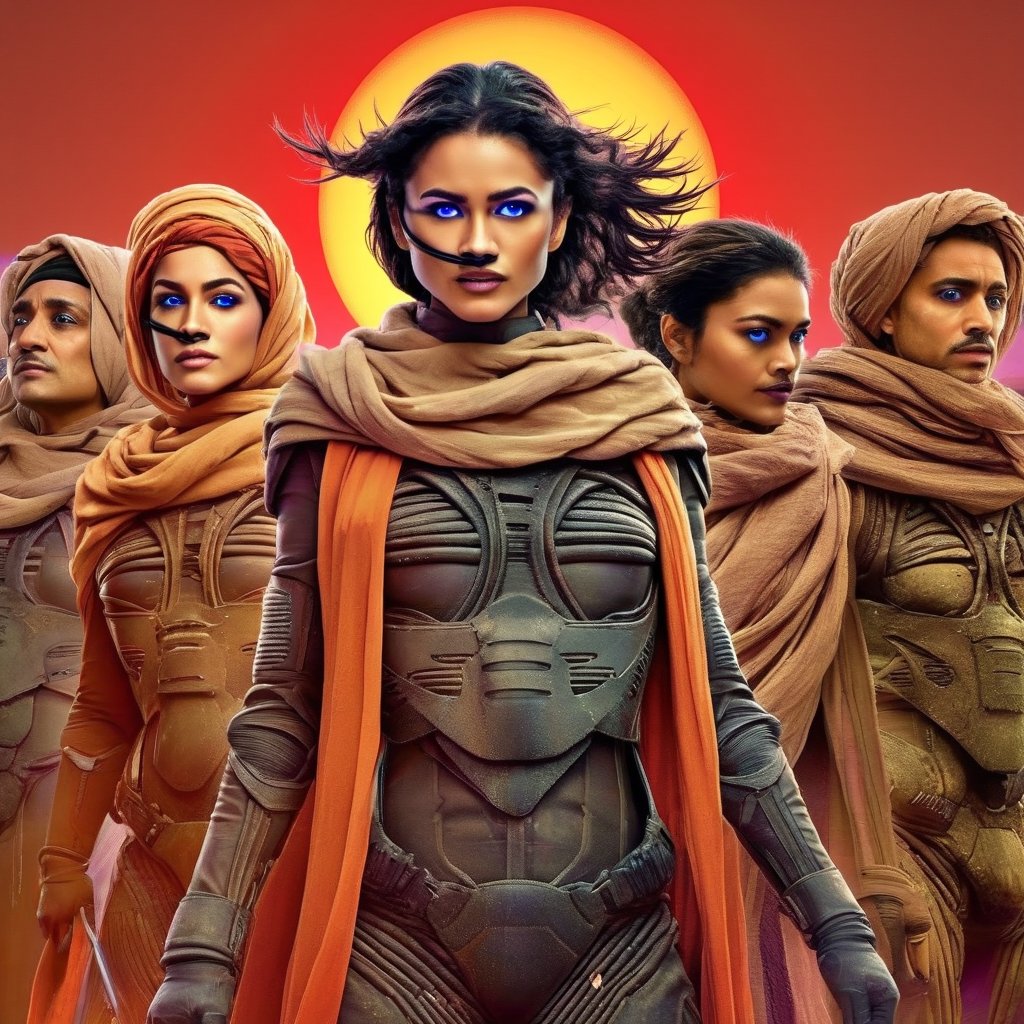 ((((Movietitle, written in Bollywood style)))), "Dune", Text