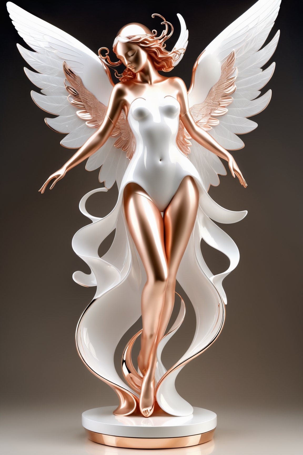 beautifull dancing angel ,  Use wings to cover her body,  wearing the white on she head and legs by Octzilla Hub on Tensor...