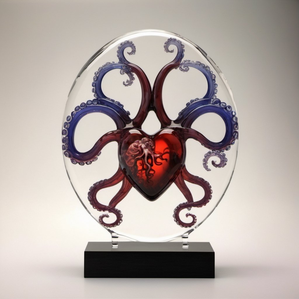 glass octopus like shape of human heart,  Best quality,  masterpiece by Octzilla Hub on Tensor.Art