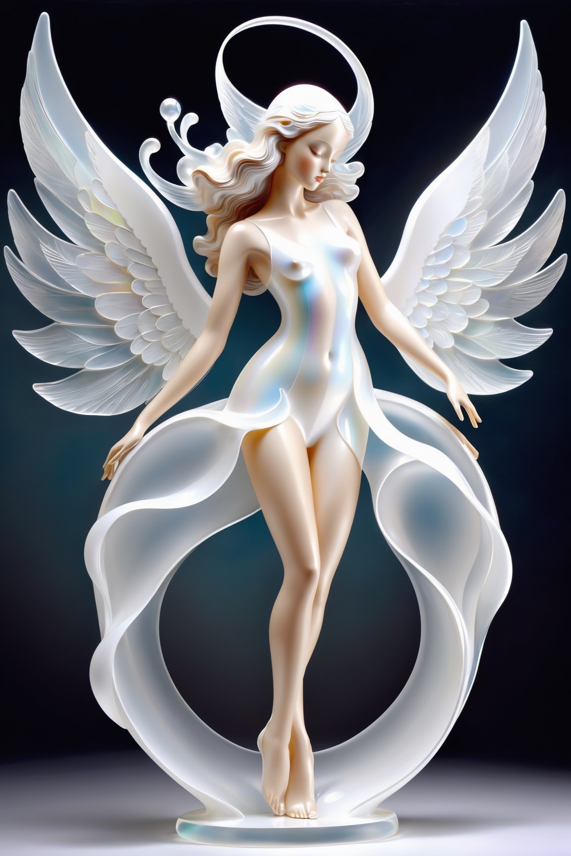 beautifull dancing angel ,  spread her wings,  wearing the white on she head and legs by Octzilla Hub on Tensor.Art