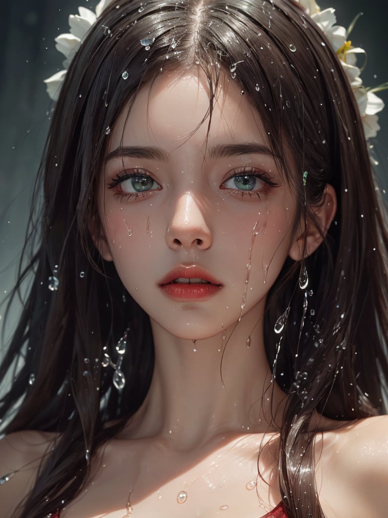 A striking,  close-up portrait with a captivating focus on the subject's face. The eye,  nose by AdonisKobi on Tensor.Art