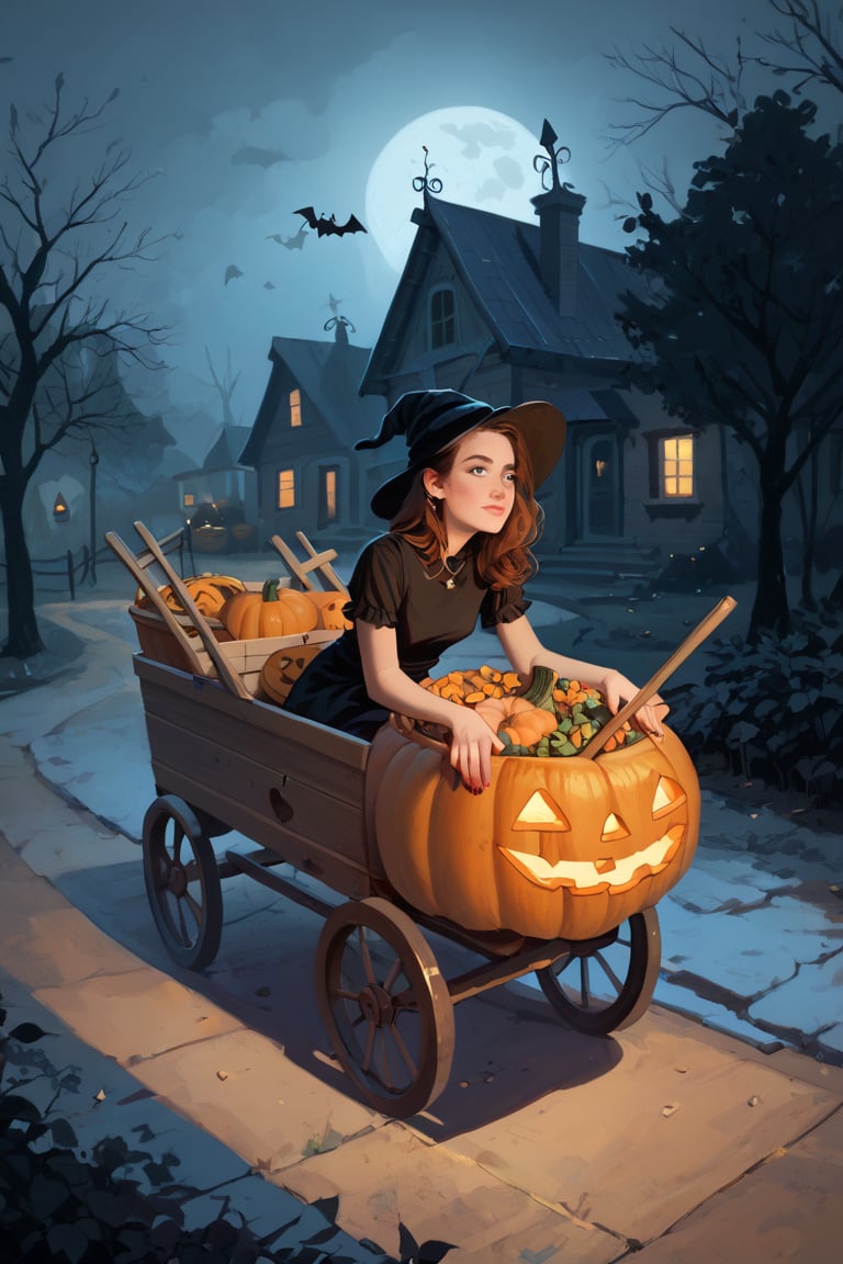 score_9, score_8_up, score_7_up, halloween , pumpkin cart