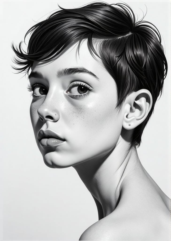 unfinished sketch:1.4,  portrait session,  available light from window by Machtnix on Tensor.Art