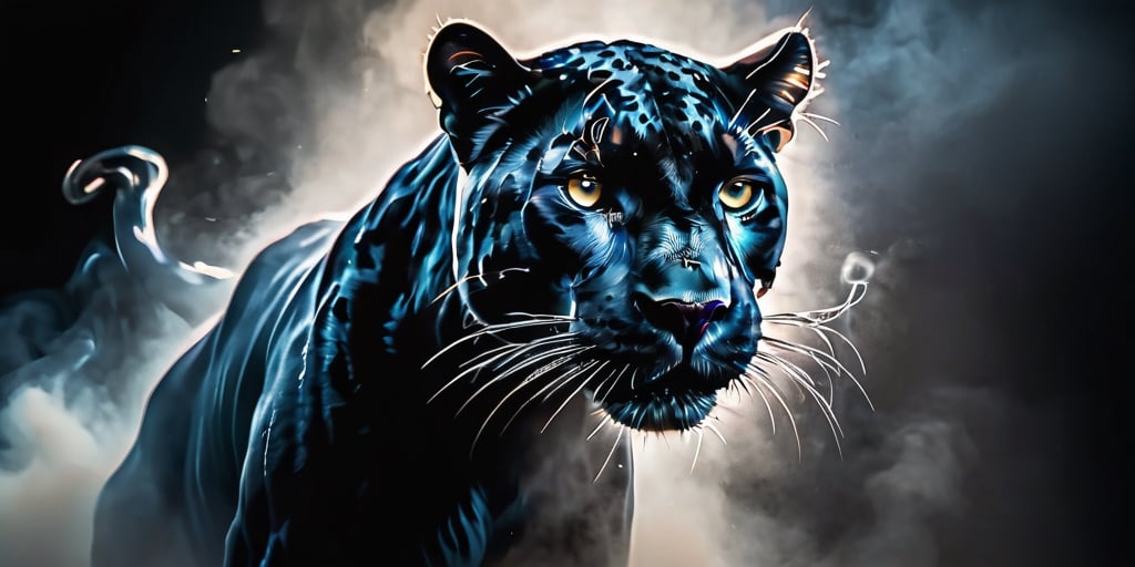 ultra realistic, photorealistic, natural light, ultra HDR, 4k, 8k, 16k, high quality texture, A full body photograph with realistic style portrays, Extremely beautiful , well done, a detailed image of (a large panther made of shadow) which can be glimpsed in the darkness, like a nightmare made of liquid smoke, moving stealthily ready to attack with a leap, its jaws gleaming and claws quivering
ultra-realistic detail, Ultra detailed, The composition imitates a cinematic movie, The intricate details, sharp focus, perfect body proportion, full body seen from afar, ultra realistic, iper realistic image, realistic shade, soft lights