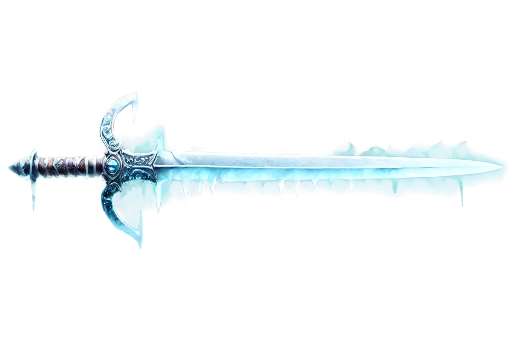 a sword,ice, smoke