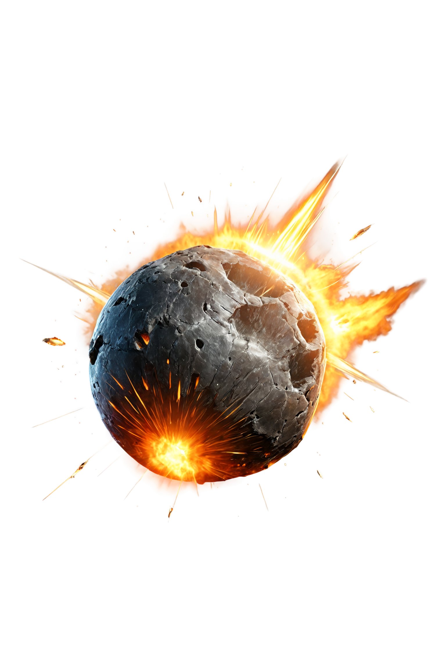 3d realistic meteor falling 3d rendered, photo of the most beautiful artwork in the world, High Detail, best quality, magical holographic  transparent background,  PNG Assets, element,composed of fire elements,more detail XL