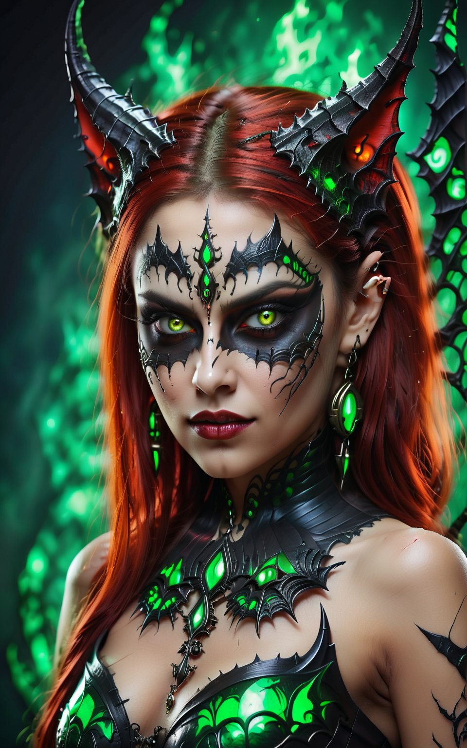 (best quality,8K,highres,masterpiece), ultra-detailed, (portrait of a stunning beautyfull indian woman, a beautiful cyborg with brown hair and sharp green eyes), an enchanting portrait capturing the beauty of a cyborg woman with striking brown hair and sharp green eyes. Her features are intricate and elegant, with every detail meticulously rendered to showcase her majestic presence. The portrait is captured through digital photography, allowing for the highest level of detail and realism. Adorning her cyborg form are delicate gold butterfly filigree accents, adding a touch of ethereal beauty to her appearance. Translucent fairy wings extend from her back, hinting at her otherworldly nature and grace. Surrounding her is a shattered glass motif, symbolizing both her fractured humanity and her resilience. This artwork captures the juxtaposition of beauty and technology, inviting the viewer to explore the depths of her character and identity. Feel free to add your own creative touches to enhance the realism and detail of this captivating portrait.
,Insta Model,LegendDarkFantasy,more detail XL