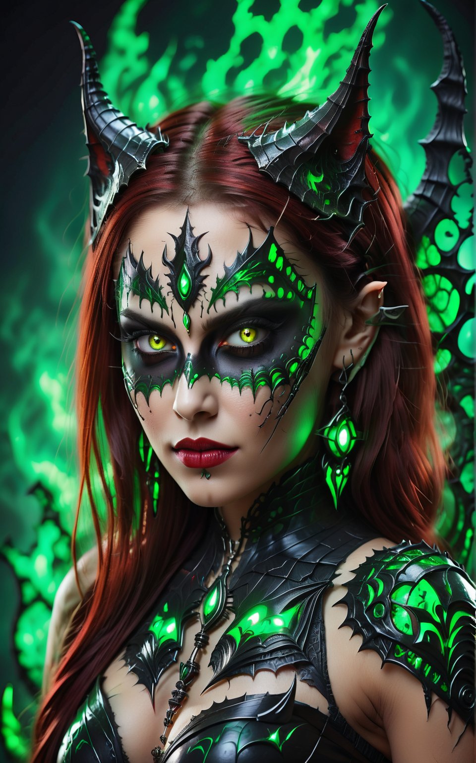 (best quality,8K,highres,masterpiece), ultra-detailed, (portrait of a stunning beautyfull indian woman, a beautiful cyborg with brown hair and sharp green eyes), an enchanting portrait capturing the beauty of a cyborg woman with striking brown hair and sharp green eyes. Her features are intricate and elegant, with every detail meticulously rendered to showcase her majestic presence. The portrait is captured through digital photography, allowing for the highest level of detail and realism. Adorning her cyborg form are delicate gold butterfly filigree accents, adding a touch of ethereal beauty to her appearance. Translucent fairy wings extend from her back, hinting at her otherworldly nature and grace. Surrounding her is a shattered glass motif, symbolizing both her fractured humanity and her resilience. This artwork captures the juxtaposition of beauty and technology, inviting the viewer to explore the depths of her character and identity. Feel free to add your own creative touches to enhance the realism and detail of this captivating portrait.
,Insta Model,LegendDarkFantasy,more detail XL