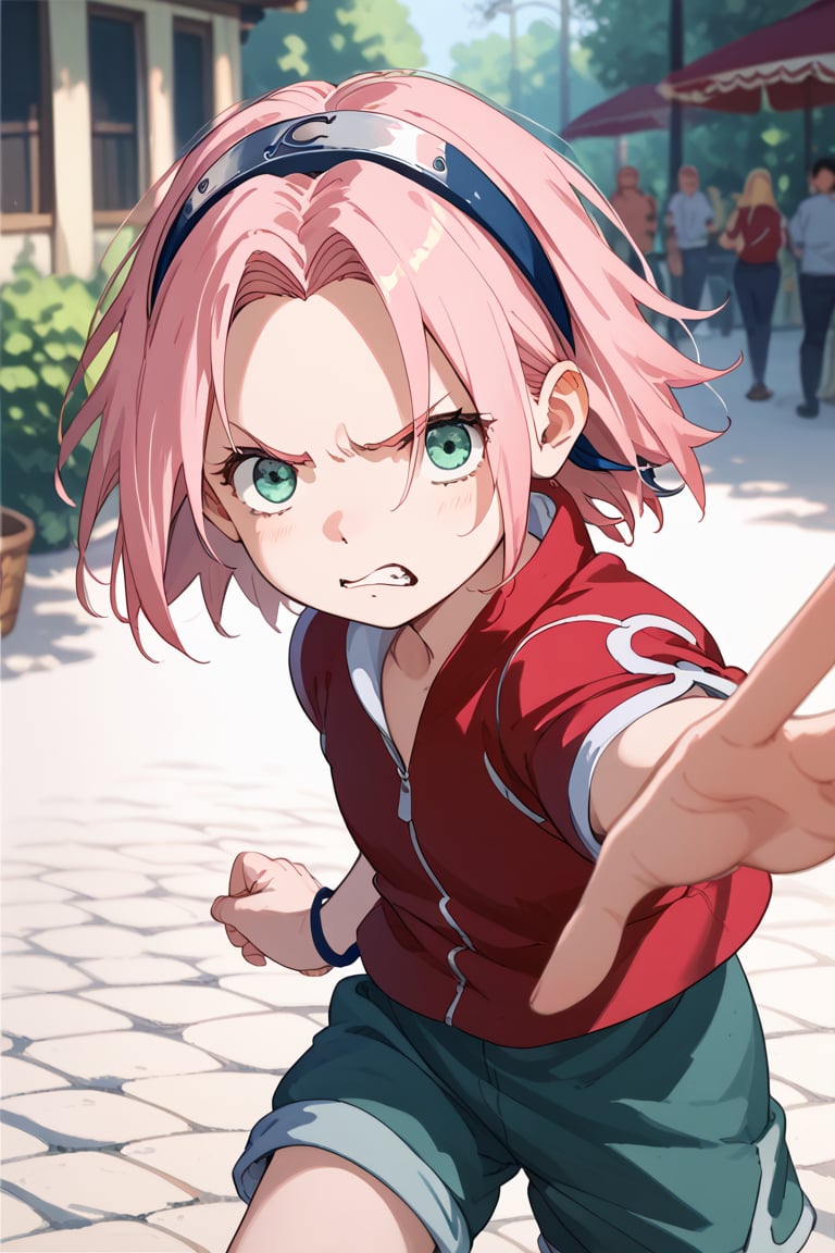 score_9,score_8_up,score_7_up,source anime,very detailed illustration, 1girl,haruno sakura, pink hair, short hair, green eyes,little girl,loli,flat_chest,



angry, hitting towards the viewer,incoming punch,IncrsPunchMeme