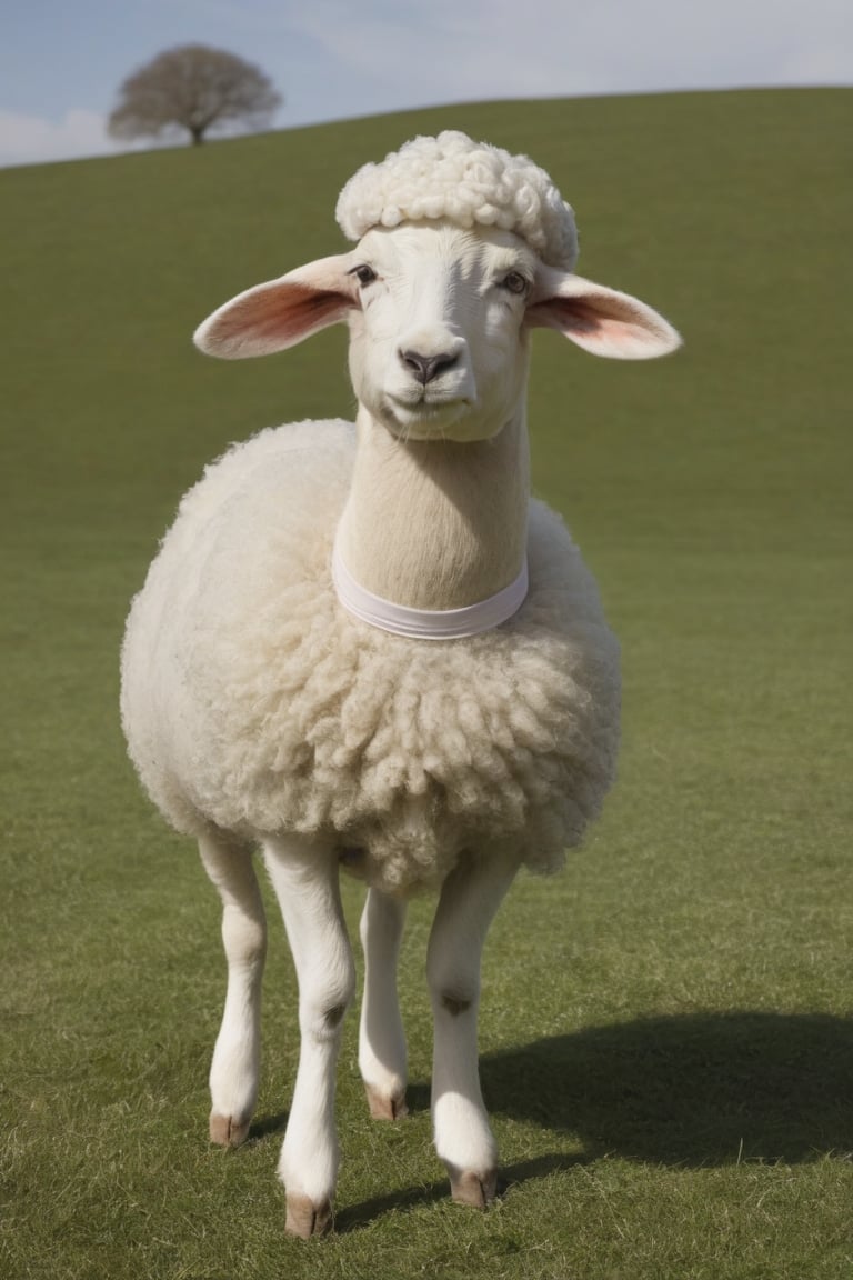 Anthropomorphic sheep dressed leg warmers and leotard by Wabbit on Tensor.Art