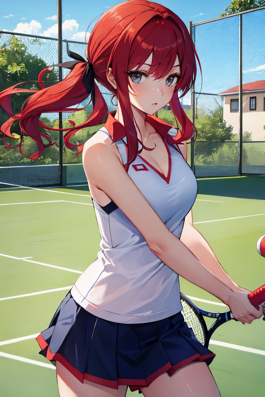 Red hair playing tennis by user jh on Tensor.Art