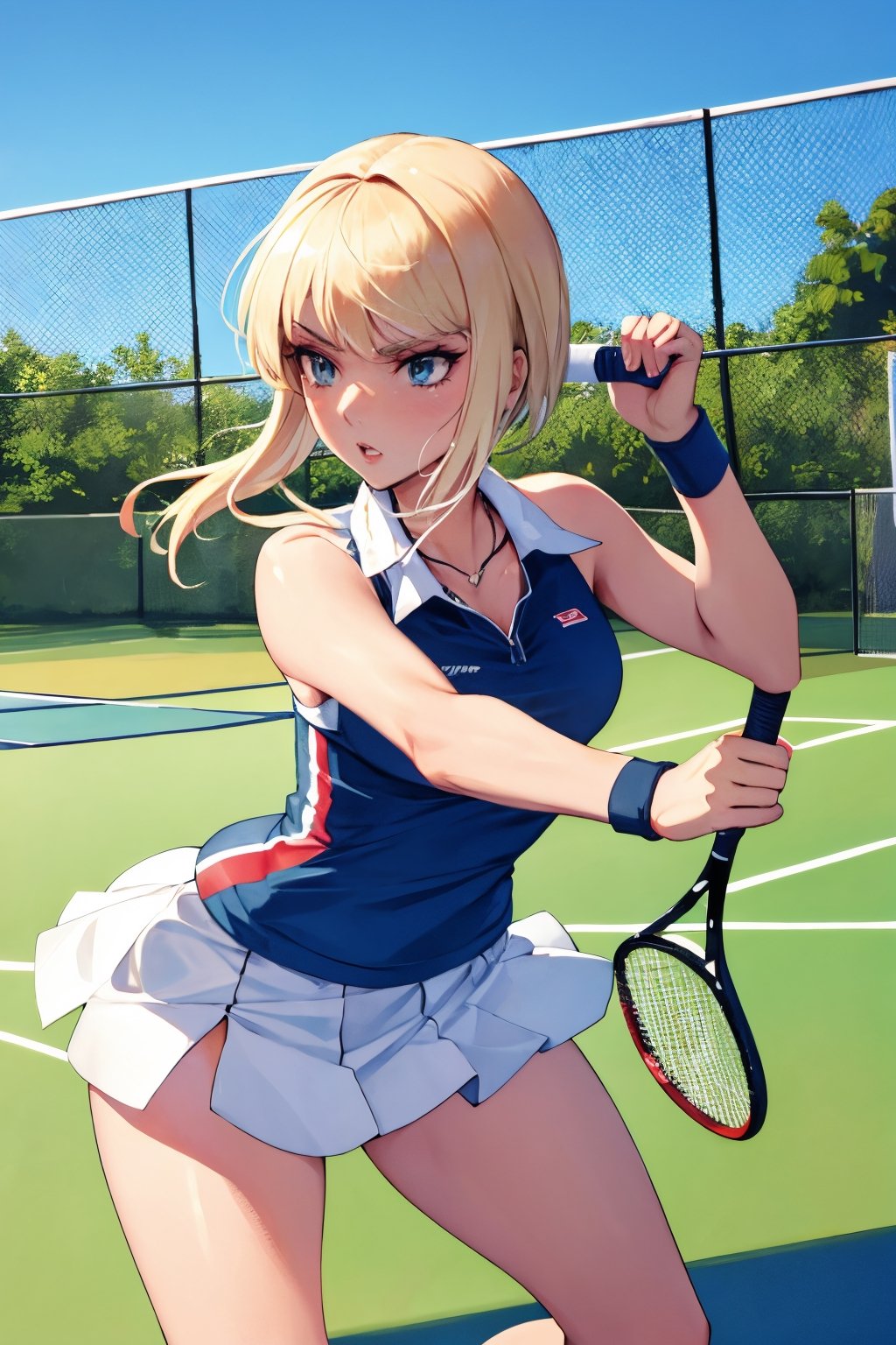 Blondie playing tennis by user jh on Tensor.Art