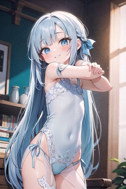 masterpiece, best quality, extremely detailed, (illustration, official art:1.1), 1 girl ,(((( light blue long hair)))), ,(((( light blue long hair)))),light blue hair, ,10 years old, long hair ((blush)) , cute face, big eyes, masterpiece, best quality,(((((a very delicate and beautiful girl))))),Amazing,beautiful detailed eyes,blunt bangs((((little delicate girl)))),tareme(true beautiful:1.2), sense of depth,dynamic angle,,Female brat, casual and cute clothes,, affectionate smile, (true beautiful:1.2),,(tiny 1girl model:1.2),)(flat chest), (lightblue eyes:1.2), perfect eyes, detailed eyes, defined eyelashes, almond shape, full lips, perfect lips, (closed mouth:1.4), (smile:0.6)
,lift a stretched cat