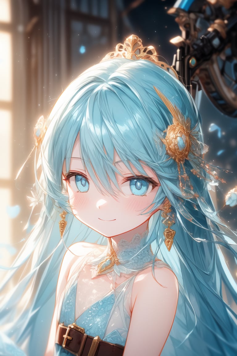 masterpiece, best quality, extremely detailed, (illustration, official art:1.1), 1 girl ,(((( light blue long hair)))), ,(((( light blue long hair)))),light blue hair, , long hair ((blush)) , cute face, masterpiece, best quality,(((((a very delicate and beautiful girl))))),Amazing,beautiful detailed eyes,blunt bangs((((little delicate girl)))),(((tareme))),droopy eyes.(true beautiful:1.2), sense of depth,dynamic angle,,,, affectionate smile, (true beautiful:1.2),,(tiny 1girl model:1.2),)(flat chest),One girl、Dynamic configuration、[17277fbe68],He threatened Hideo.、high quality、Maximum details、(((最high quality、最高masterpiece、Official Art、最高のDynamic configuration)))、、(Tabletop, 最high quality), Very detailed, Anime Style, Concept Art、whole body, (masterpiece), 最high quality, Fantasy art,whole body、masterpiece、最high quality、(colorful)、（Beautifully detailed eyes and face）、Cinema Lighting、Extremely detailed CG、Super huge、whole body、wallpaper、Dress with weapons in Wonderland, (((Everybody wears red ))), Ammunition belt, gun, machine gun, gatling gun, hand gun,weapons,Barren Land、White Background、