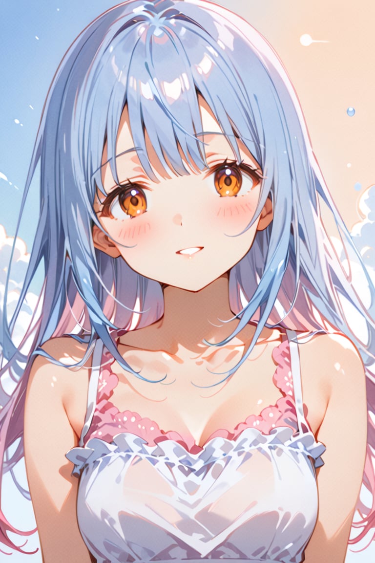 masterpiece, best quality, extremely detailed, (illustration, official art:1.1), 1 girl ,(((( light blue long hair)))), ,(((( light blue long hair)))),light blue hair, , long hair ((blush)) , cute face, big eyes, masterpiece, best quality,(((((a very delicate and beautiful girl))))),Amazing,beautiful detailed eyes,blunt bangs((((little delicate girl)))),(((tareme))),droopy eyes.(true beautiful:1.2), sense of depth,dynamic angle,,,, affectionate smile, (true beautiful:1.2),,(tiny 1girl model:1.2),)(flat chest), , red learher ripped spike jacket, white tight top, purple print, blue shorts, lot of tattoo,  open bellys, wide neckline, boob window, window in chest, little muscles, smirk, claws, hands behind head, Masterpiece, best quality, Full HD, 8k, ultra details, great graphic