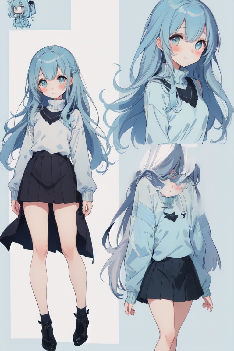 (((( light blue long hair)))), 