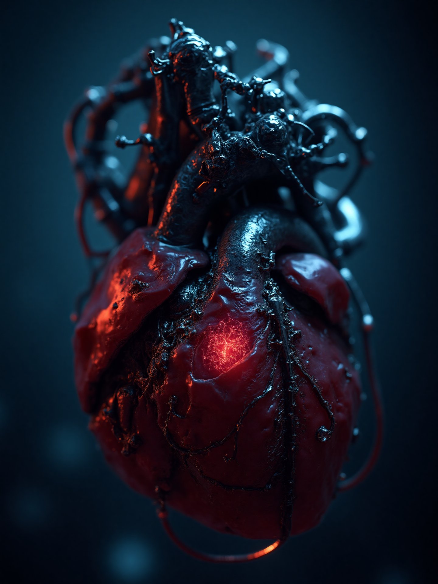 "biomechanical heart", mechanical parts, hydraulic, partially transparent, neon interior lighting, photorealistic image, 8K, ultra detailed, best quality, superfine, detailed light, realistic lighting
Negative rating
Blurry background, very elaborate and detailed, very fine and intricate details, very contrasting shadows, no noise, very focused, single source of very strong overhead lighting that focuses on his face "non-glued bodies" "no deformations"