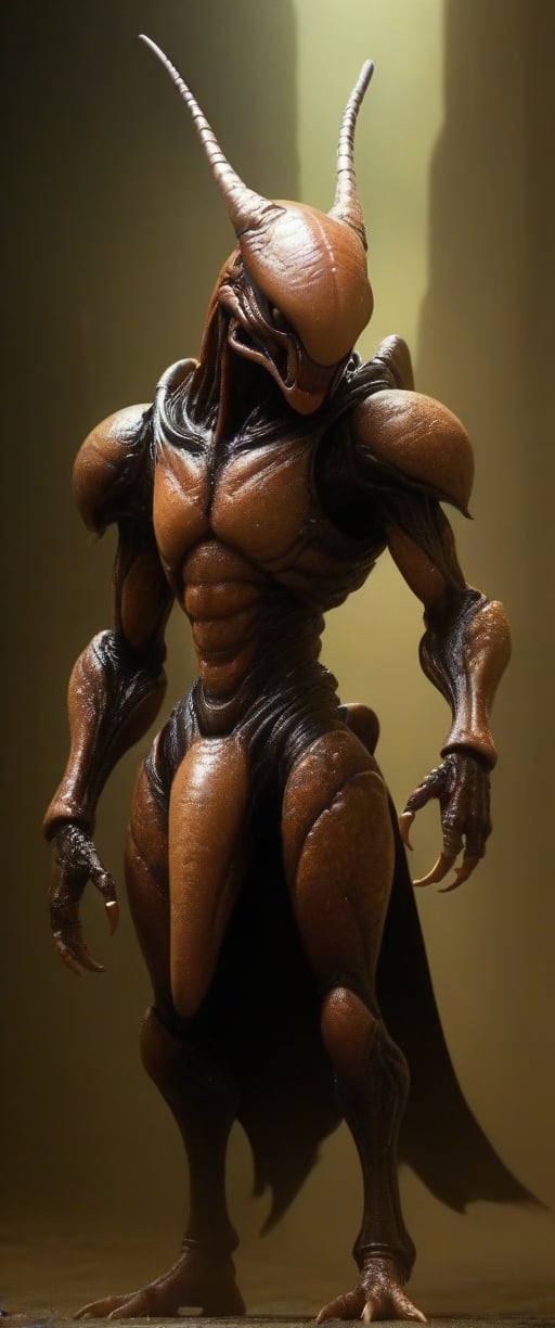  insectoid, creatures, space, invasion, beast, futuristic, alien, standing, natural pose, muscular, warrior, metallic armor, sci-fi, earwig inspired