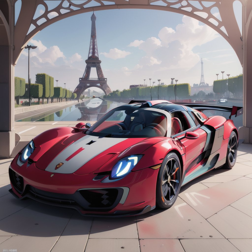 masterpiece,best quality,(art nouveau style watercolor illsturation),car and girl concept art,(art nouveau style colouring racing_car style red porsche 918 Spyder with winglet decoration:1.2),Angelic girl flying above the car
BREAK
(art nouveau style illsturation of One Eiffel Tower,Art Nouveau style picture frame),front view,(French flag:1.2),from front,ASURADA_GSX