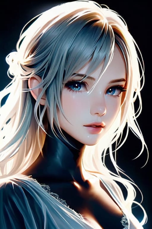 final fantasy,realistic,minimalism style,ghostly beauty