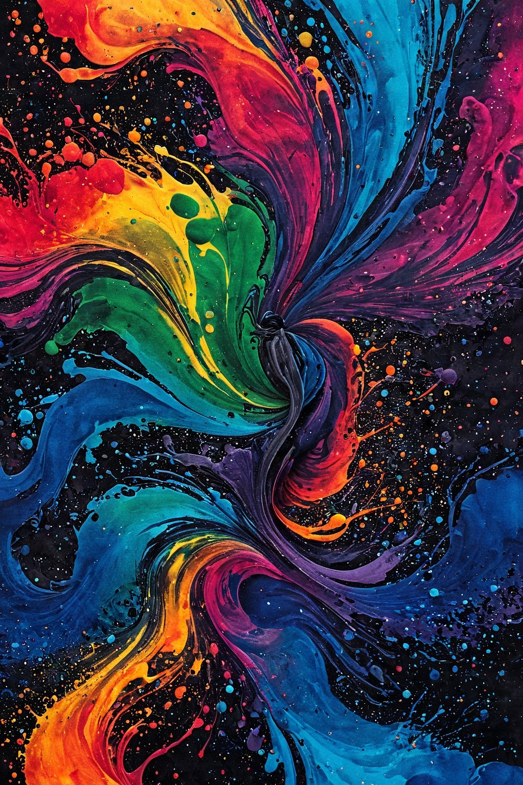 Wirlpool of many ink colors,  Movie Poster by Dantonio_690010483767555525 on Tensor.Art