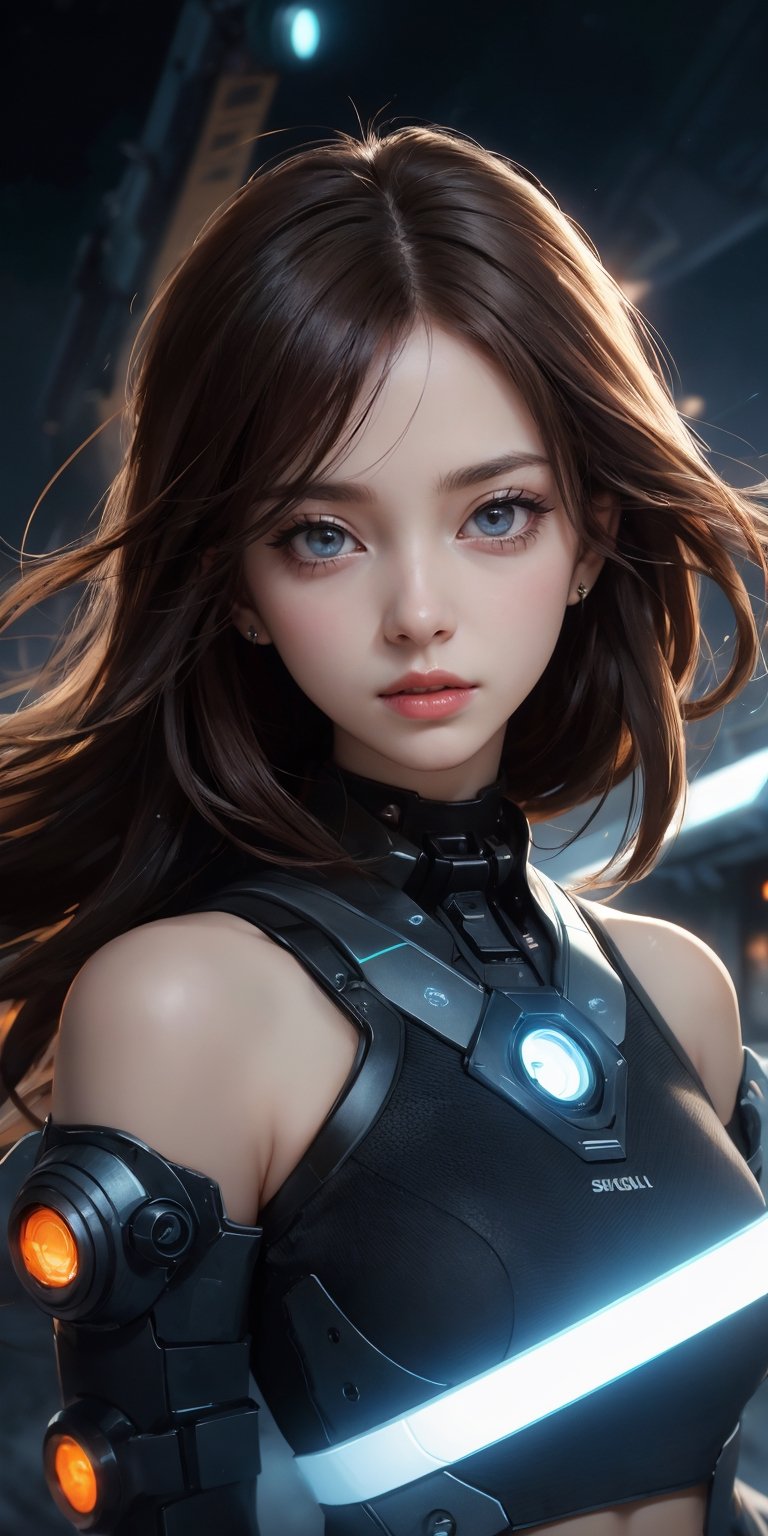 Special operation agent, futuristic tactical black suite, extra detailed, detailed anatomy, detailed face, detailed eyes,8k, RAW Photo, Best Quality, Masterpiece,Realism, extra detailed,detailed anatomy, detailed face, detailed eyes, 1 girl, short brown hair, Glare Eyes, Cute Face., stunning anime face portrait, beautiful seductive anime girl,beautiful anime portrait, beautiful anime girl,beautiful off futuristic, brown eyes, off shoulder, crop top, sexy, (((night))), (((background strong wind blizzard futuristic sci-fi outpost))),looking at viewer,(full Body:0),photo of perfecteyes eyes,Portrait