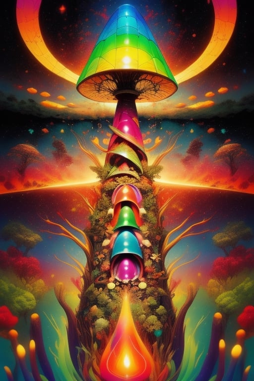 tripping on psilocybin magic mushroom,midjourney