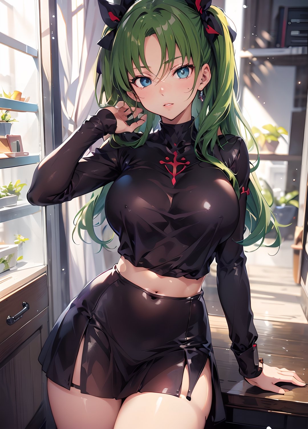 god body, c.c\(code Geass), a girl ,
masterpiece, perfectly detailed, detailed face, detailed eyes, beautiful eyes, looking at viewer, Green hair, 