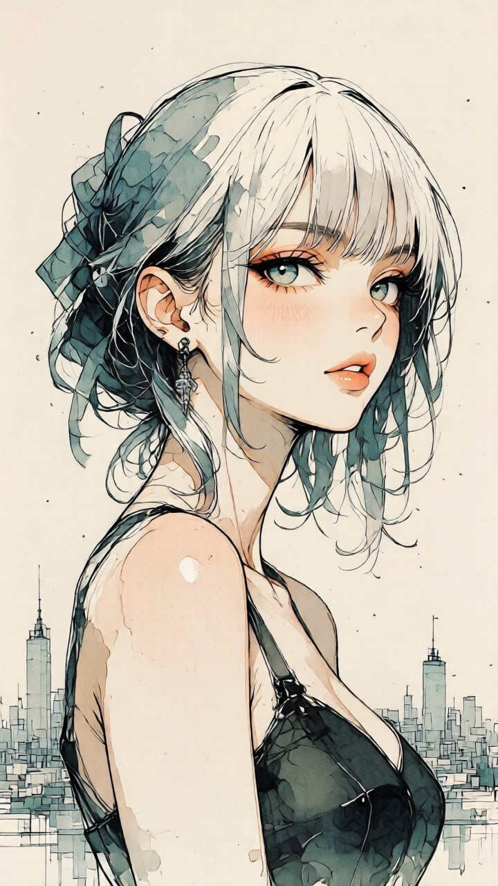 Design a masterpiece anime illustration with unparalleled quality and aesthetic charm,  illustrating a solo girl as the fo...