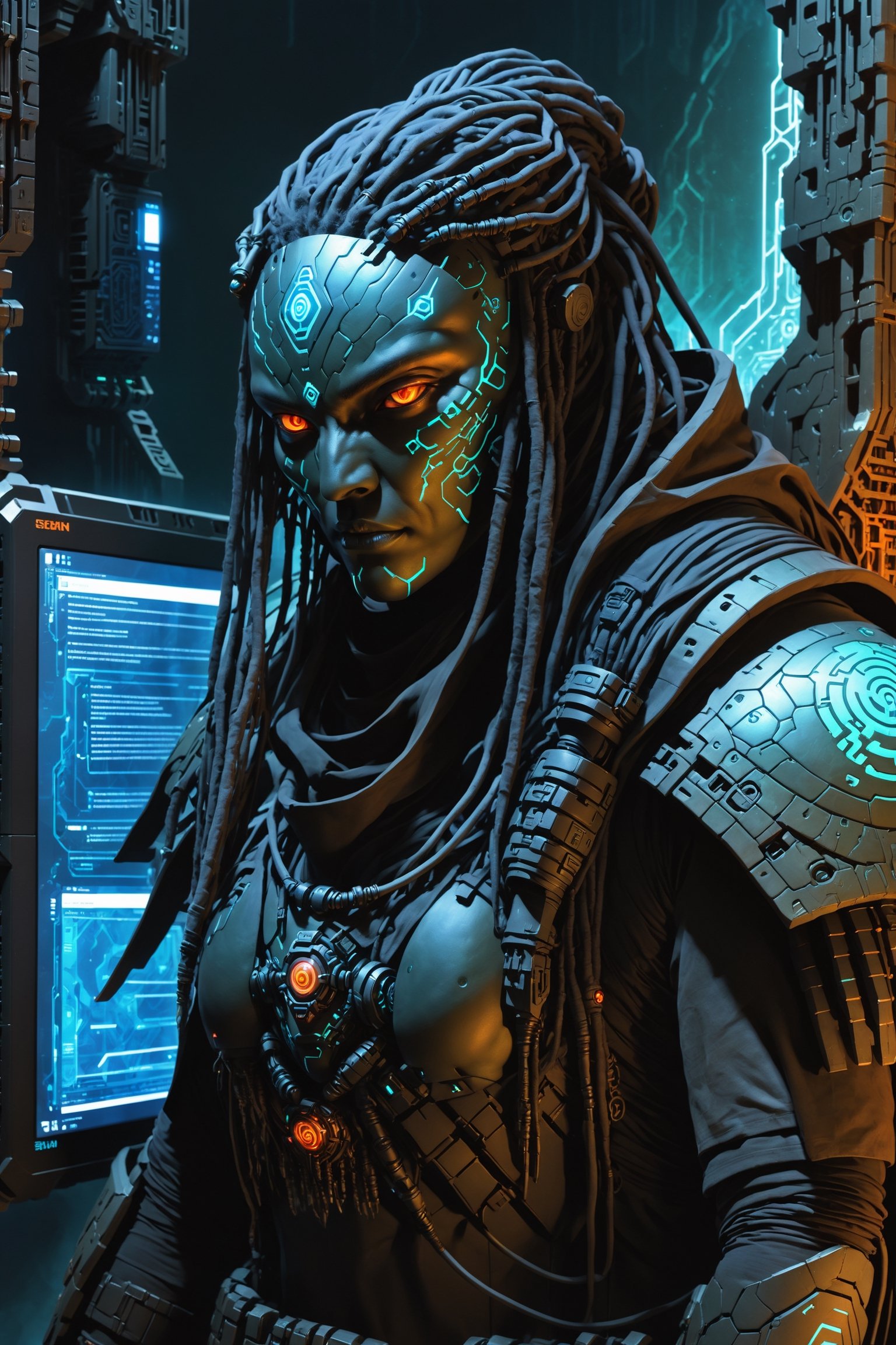 shadowrun_character,  netrunner,  high-tech lowlife by cauldron_cake on Tensor.Art