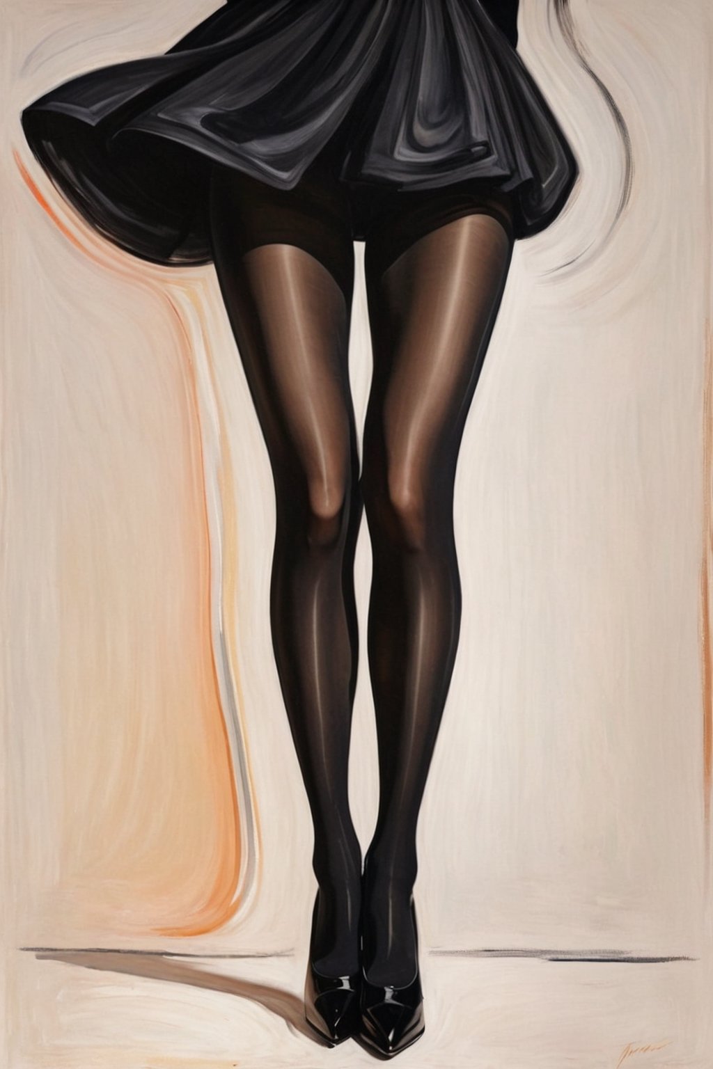 Haute couture fashion illustration,  extreme close up back shot,  of high fashion of a pantyhose by PainkillAH on Tensor.Art