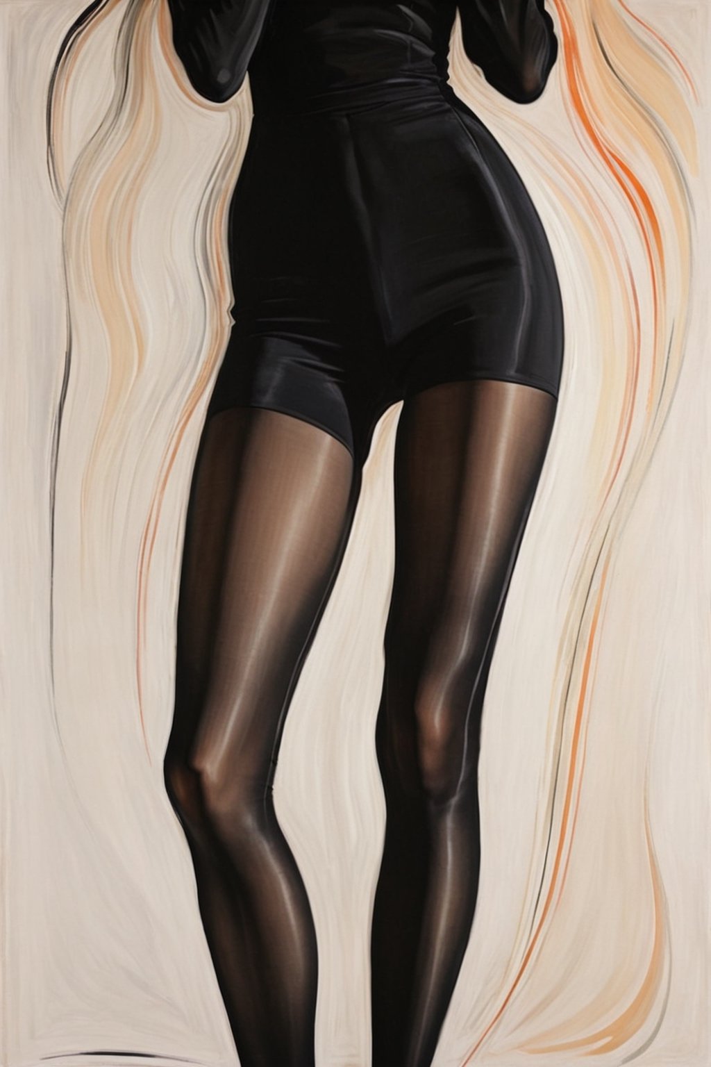 Haute couture fashion illustration,  extreme close up shot,  of high fashion back of a pantyhose by PainkillAH on Tensor.Art