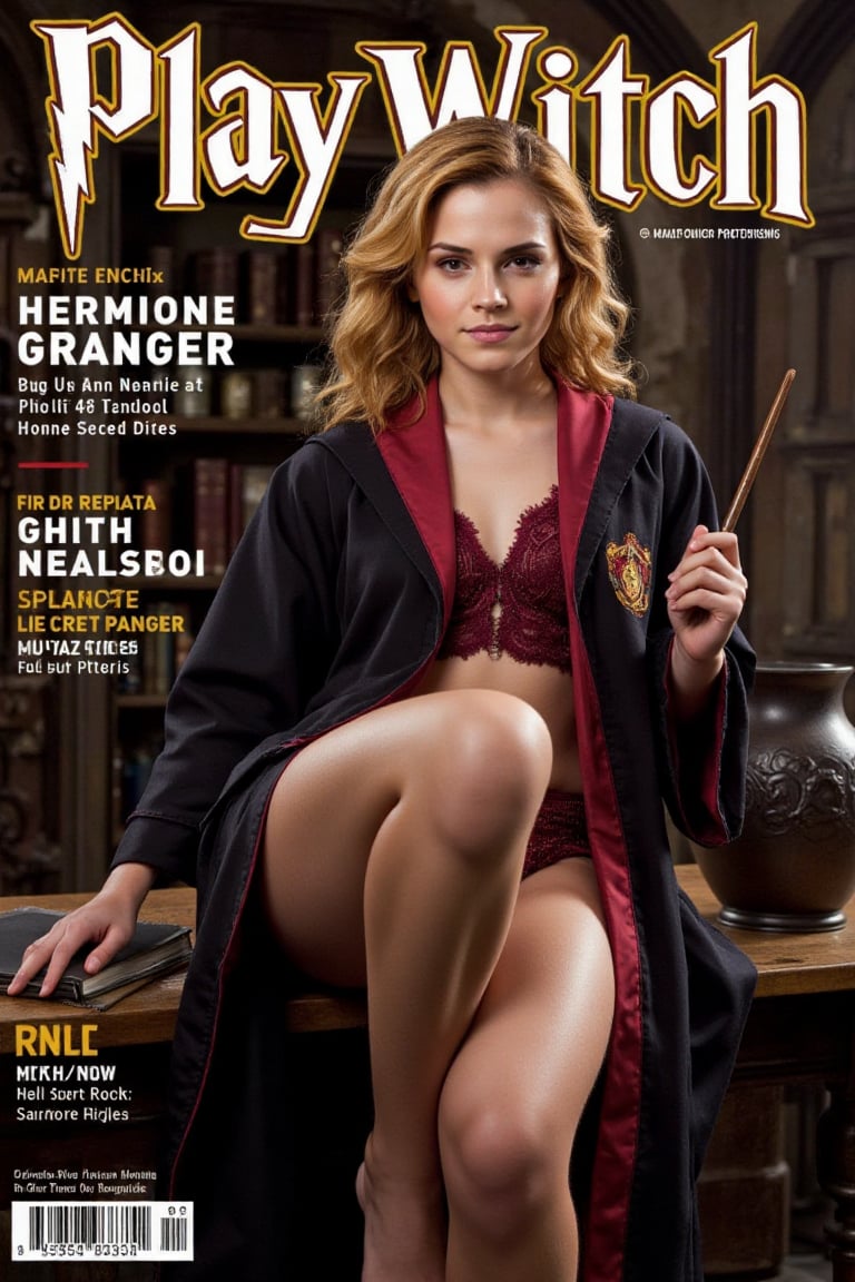 Mock-up Magazine,  "PlayWitch" magazine cover,  (featuring "Hermione Granger") detailed face by Creating For Fun on Tensor...