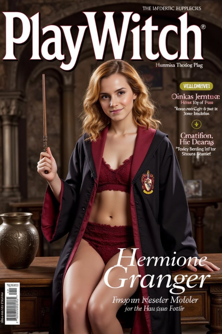 Mock-up Magazine,  "PlayWitch" magazine cover,  (featuring "Hermione Granger") detailed face by Creating For Fun on Tensor...