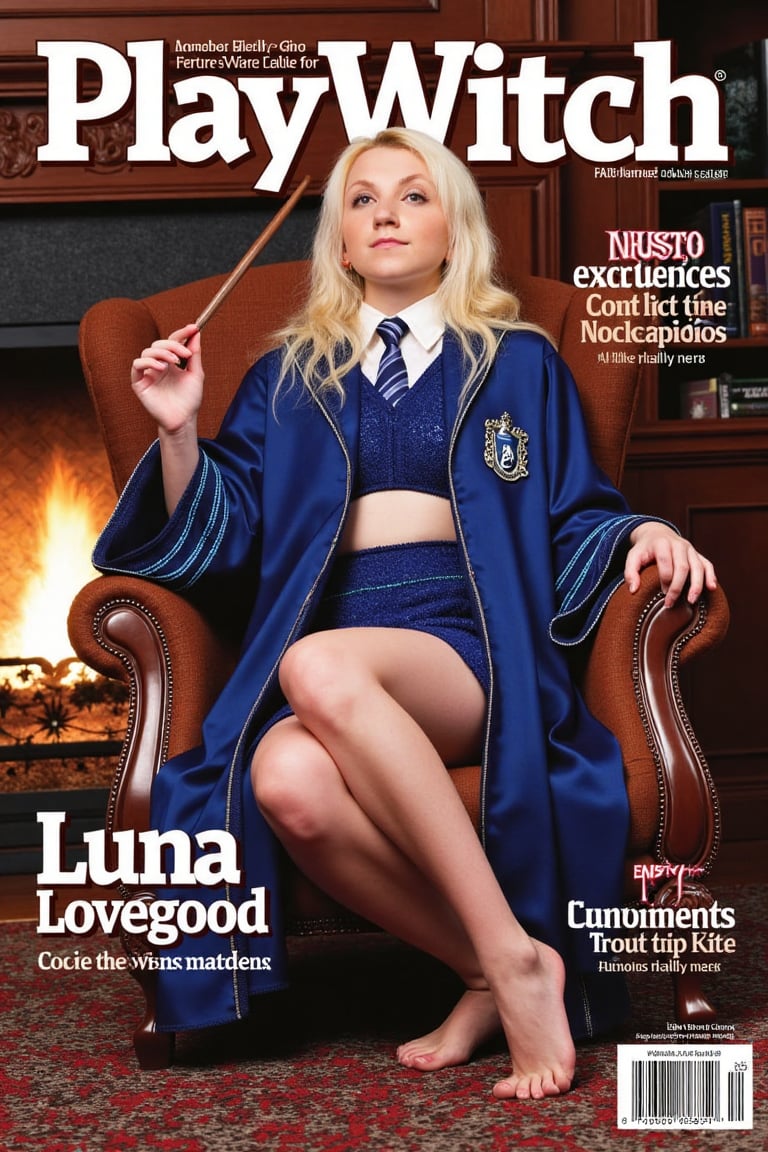 Mock-up Magazine,  "PlayWitch" magazine cover,  featuring "Luna Lovegood" detailed face by Creating For Fun on Tensor.Art