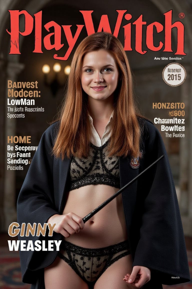 Mock-up Magazine,  "PlayWitch" magazine cover,  featuring "Ginny Weasley" by Creating For Fun on Tensor.Art