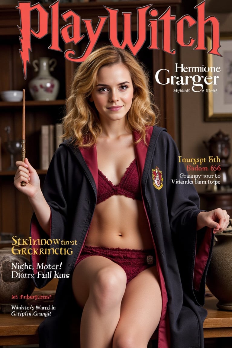 Mock-up Magazine,  "PlayWitch" magazine cover,  (featuring "Hermione Granger") detailed face by Creating For Fun on Tensor...