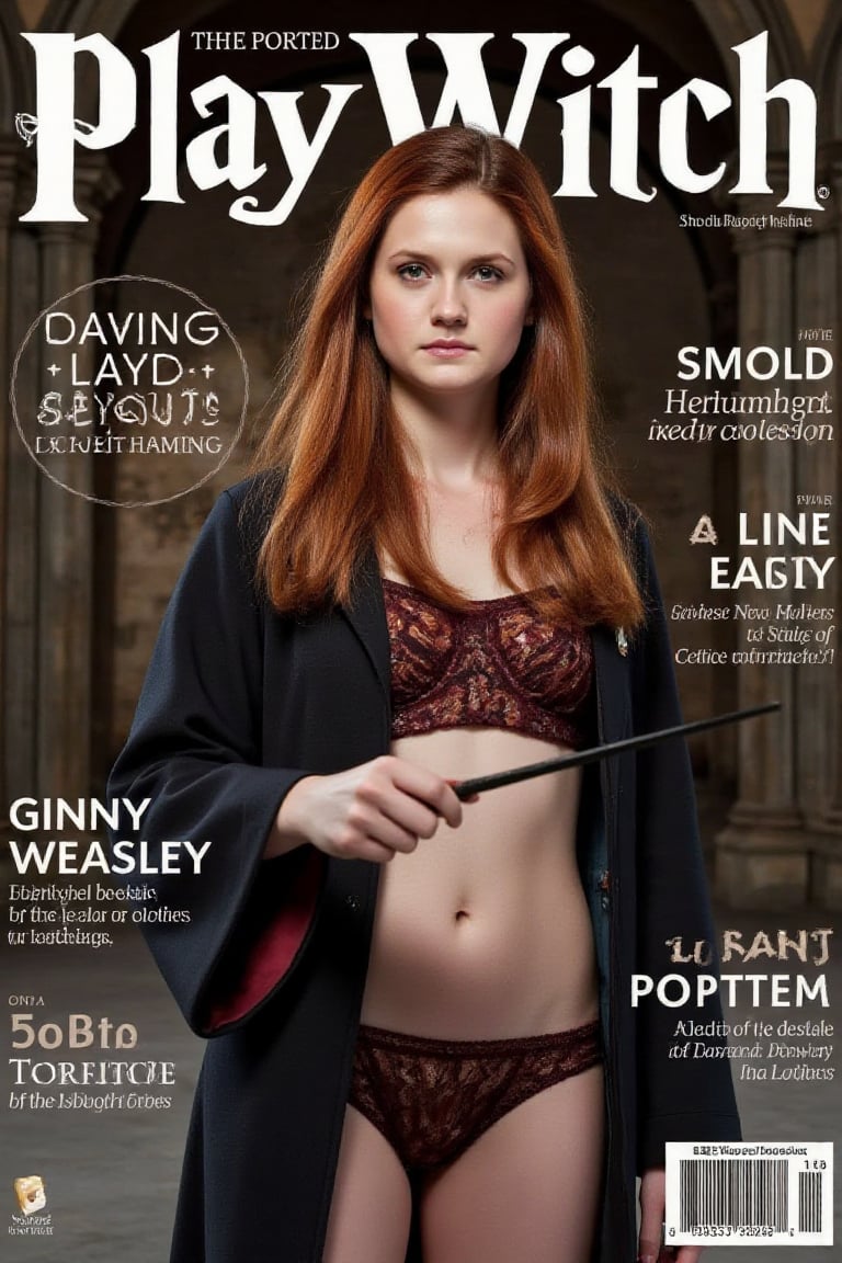Mock-up Magazine,  "PlayWitch" magazine cover,  featuring "Ginny Weasley" by Creating For Fun on Tensor.Art