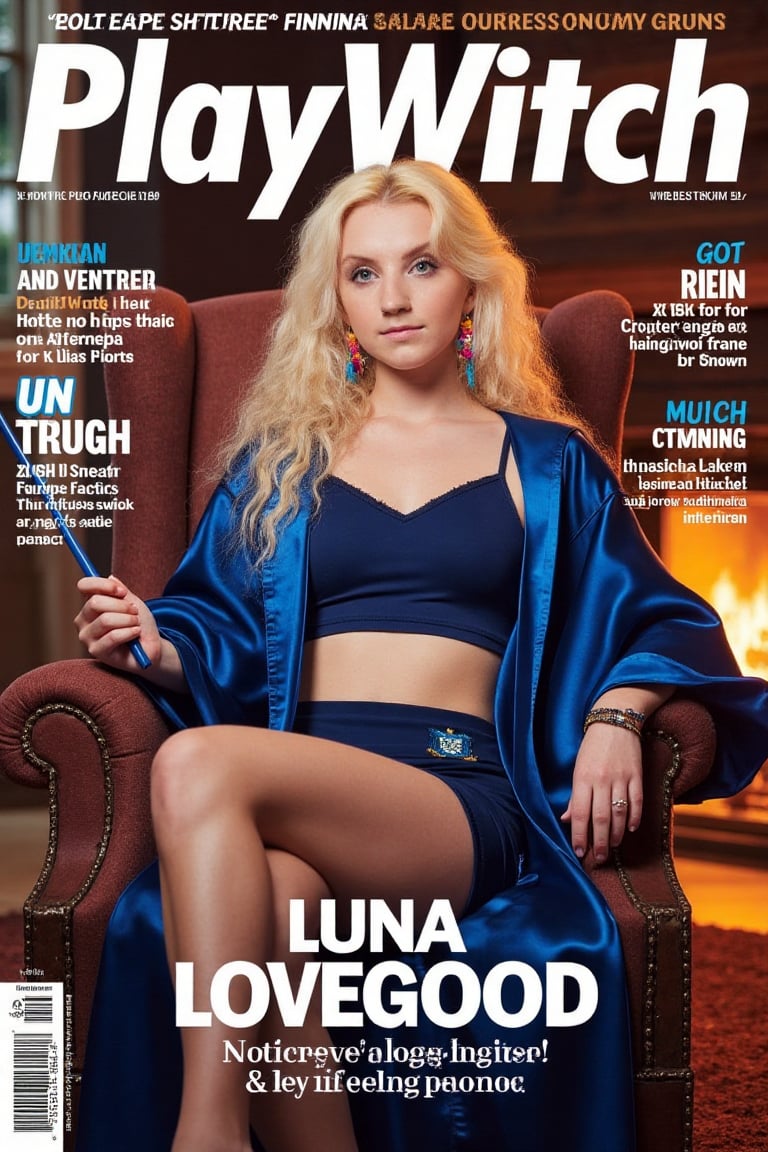 Mock-up Magazine,  "PlayWitch" magazine cover,  featuring "Luna Lovegood" detailed face by Creating For Fun on Tensor.Art