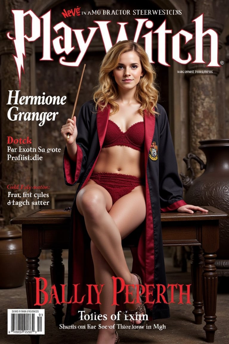 Mock-up Magazine,  "PlayWitch" magazine cover,  (featuring "Hermione Granger") detailed face by Creating For Fun on Tensor...