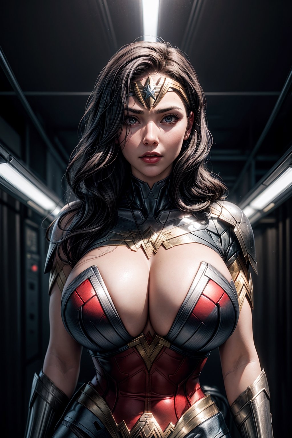 Wonder Woman from DC Comics,  big tits,  adult female android by user_691634982132879324 on Tensor.Art