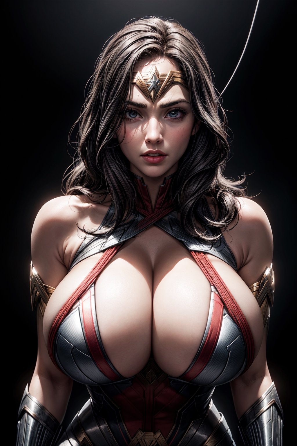 Wonder Woman from DC Comics,  big tits,  adult female android by user_691634982132879324 on Tensor.Art