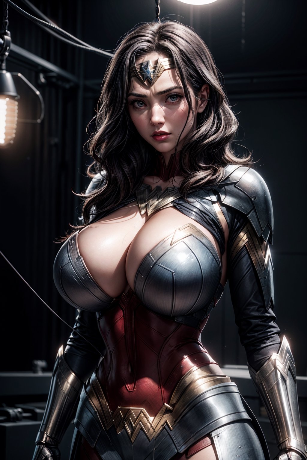 Wonder Woman from DC Comics,  big tits,  adult female android by user_691634982132879324 on Tensor.Art