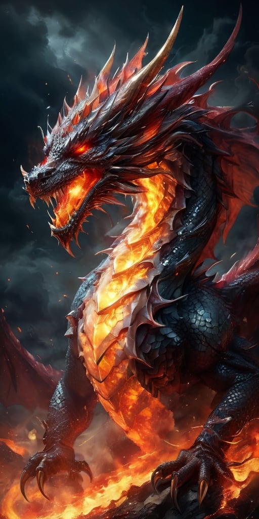 Generate hyper realistic image of a dragon embodying the sin of Wrath, its scales a fiery red, its eyes burning with rage, and its breath a scorching inferno, ready to unleash its fury upon any who dare cross its path.,Dragon