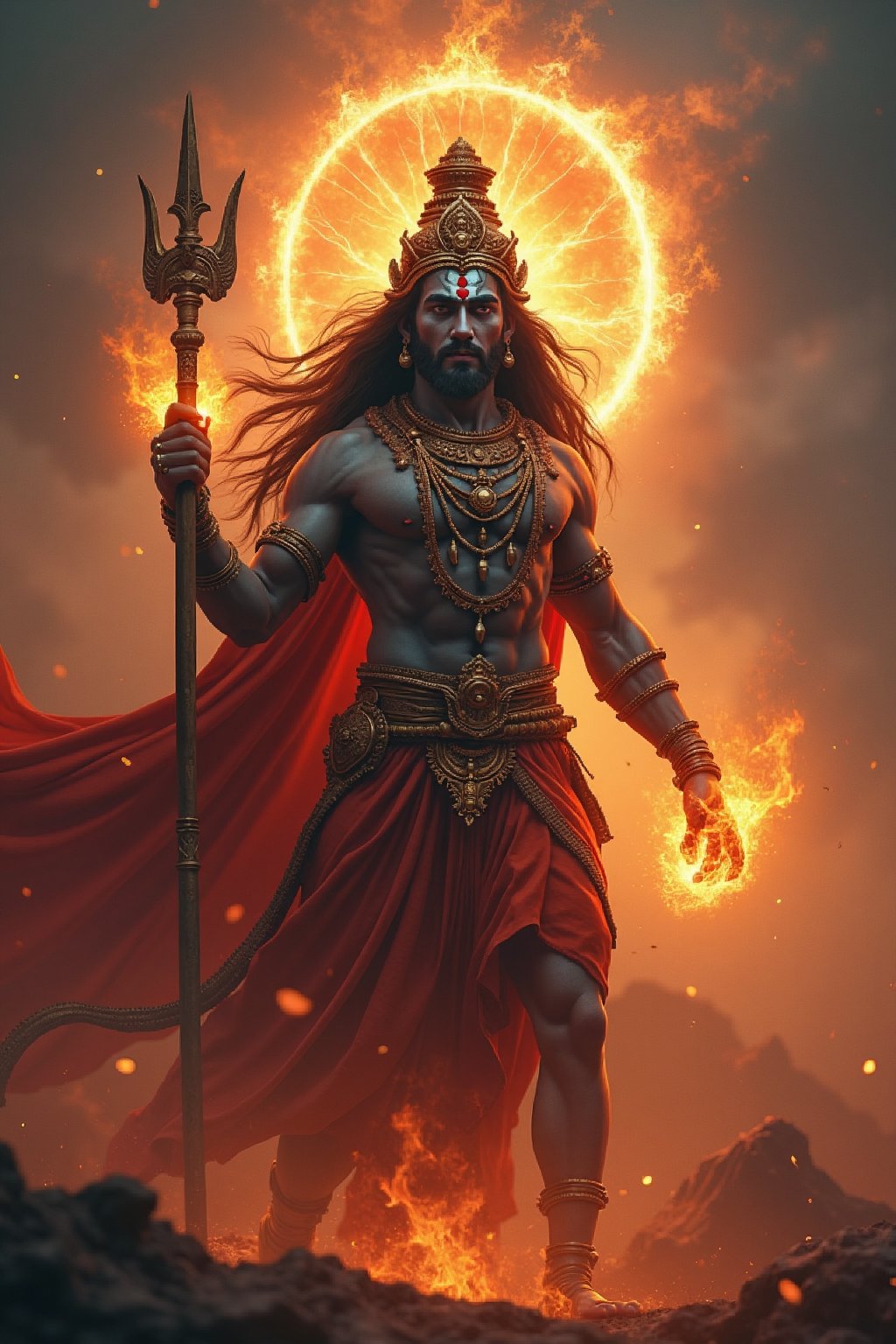 write a perfect prompt for  creating a image of maa mahakaali with his divine powers and his powers and generate a realisttic image and generate perfect image 

