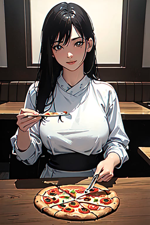 Hyper-Realistic photo of a girl sitting in a pizza restaurant,  20yo,  1girl by TEST on Tensor.Art