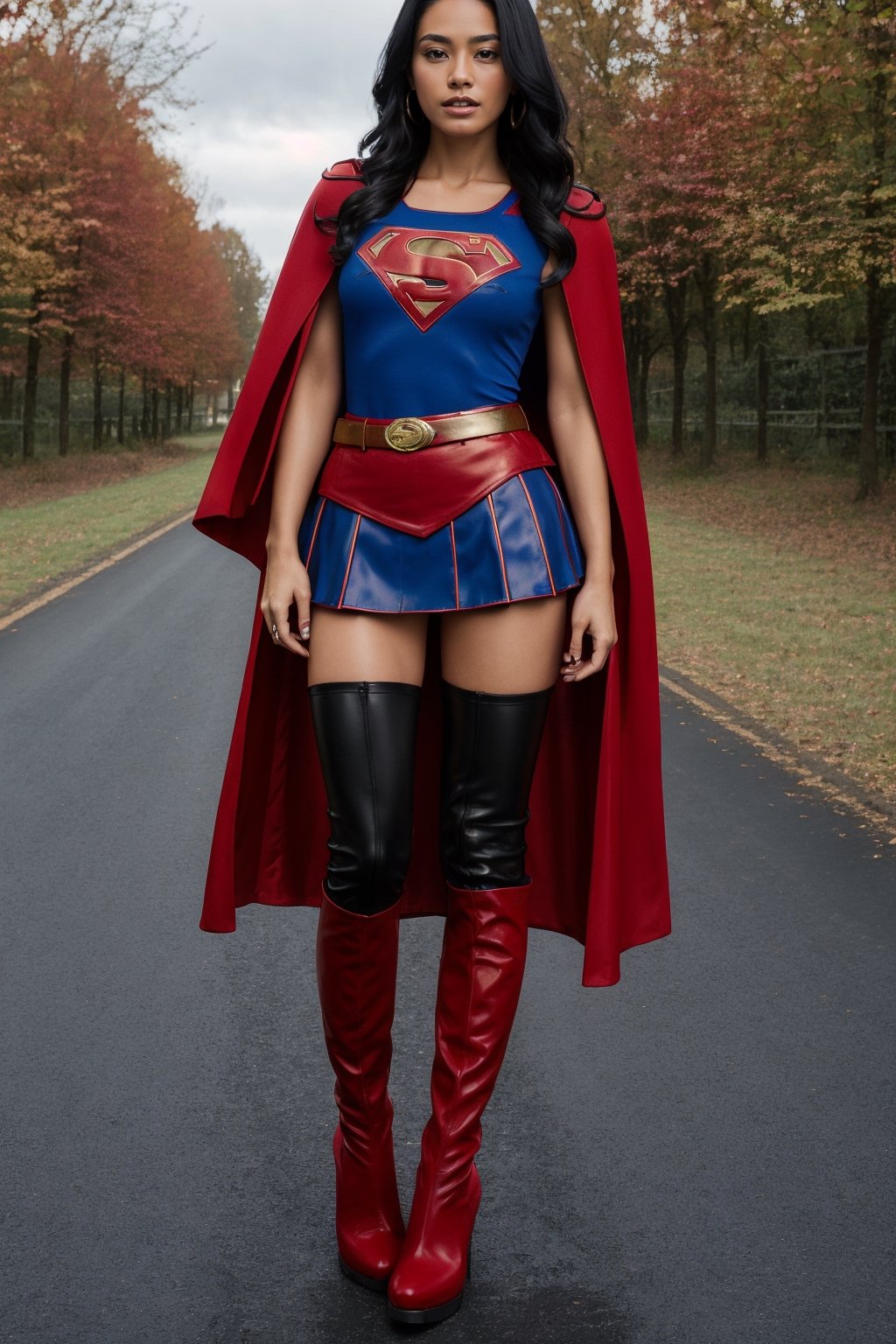 1girl,  long black hair,  supergirl by TEST on Tensor.Art