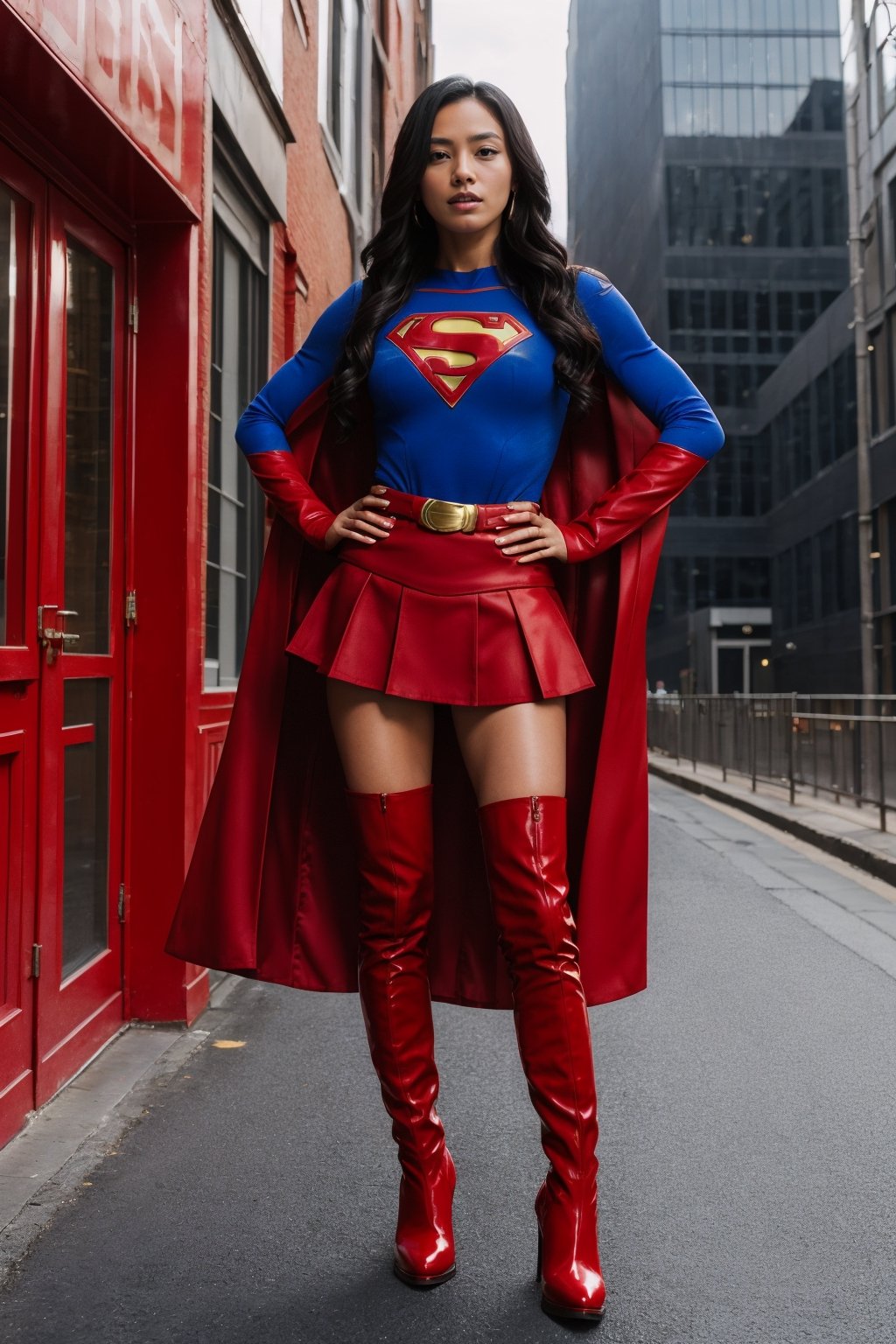 1girl,  long black hair,  supergirl by TEST on Tensor.Art