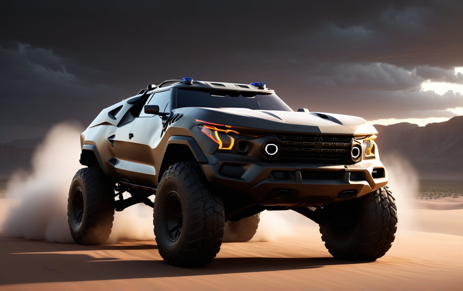 Masterpiece, 4k, High Resolution, Octane Render, Unreal Engine 5, Award Winning, Dramatic Lighting, Intricate, 8k Highly Professional Detail, HDR, Smooth, Sharp Focus, Illustration, Unreal Engine 5, Octane Render, Cinematic Light, dynamic volumetric lighting, car, suv, all-terrain vehicle, concept, science fiction, f150,oshkosh matv,humvee,future,c_car,JB64